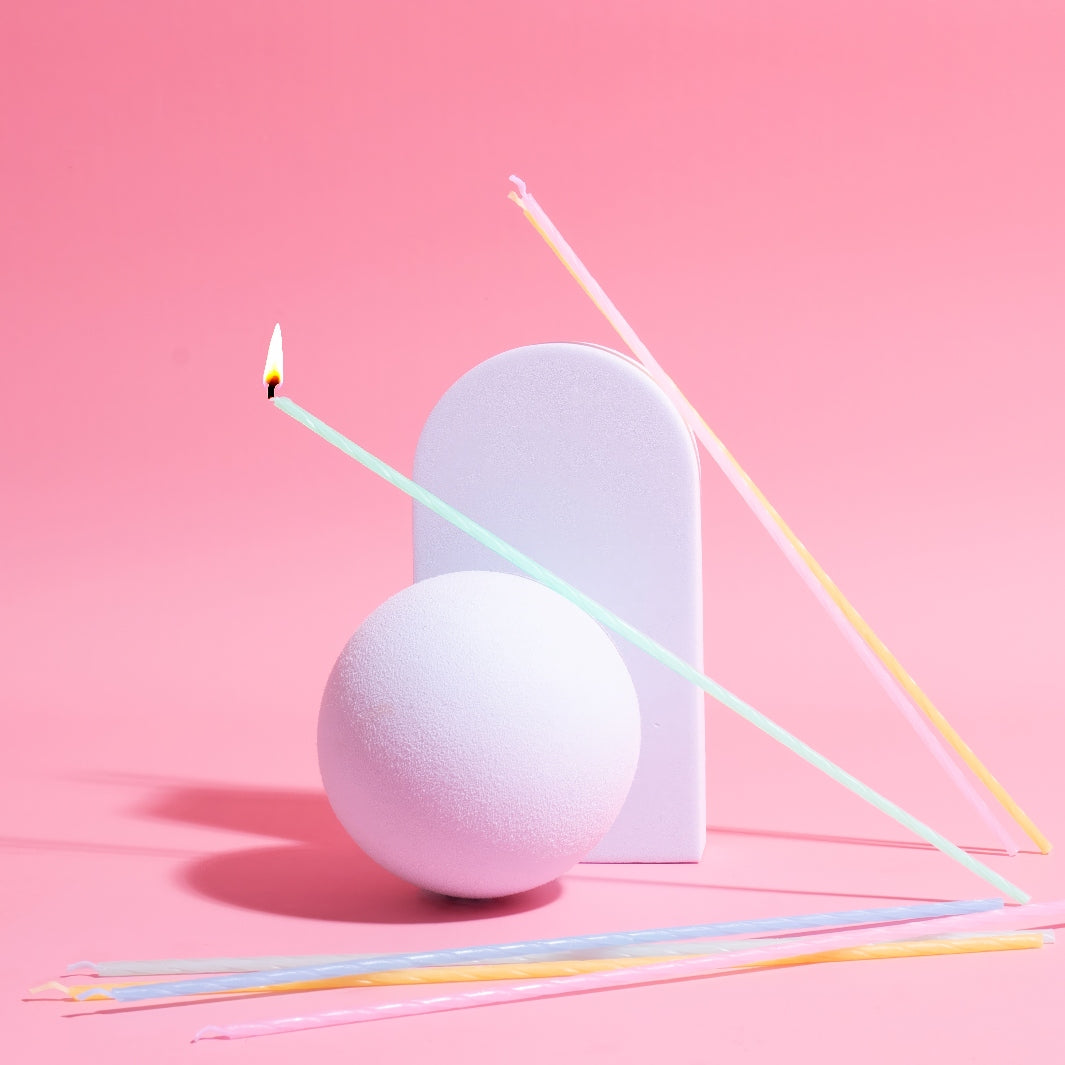 Cake & Candle - 16PK - 20cm Fine Spiral - Assorted Colours..