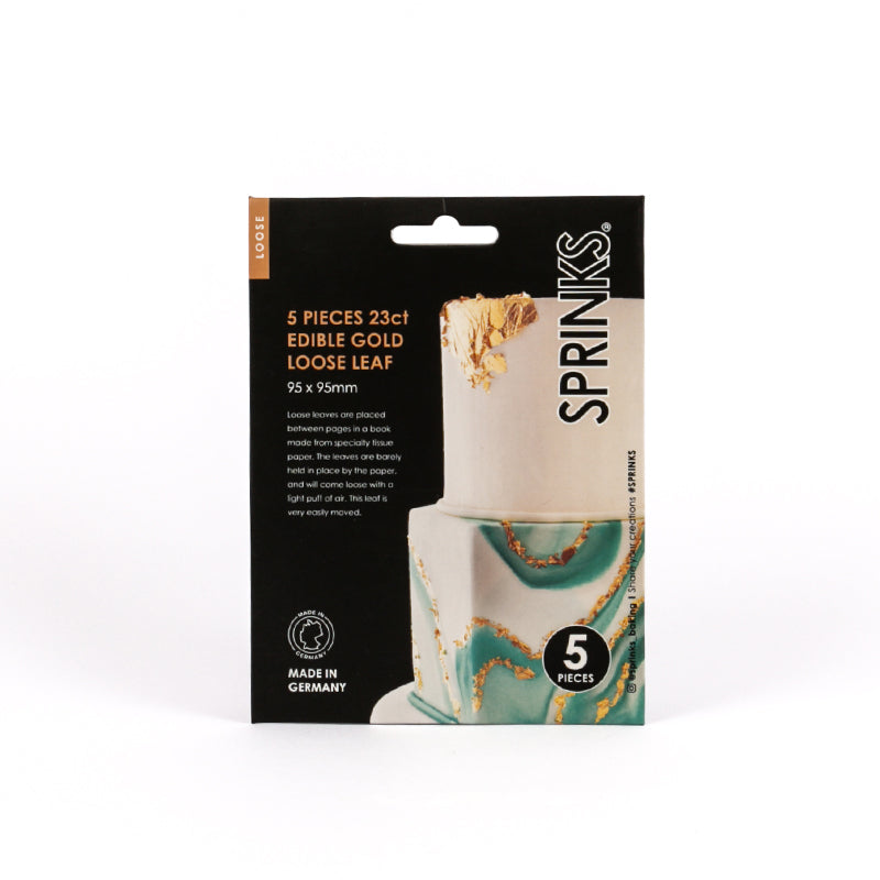 Sprinks - Edible Gold Leaf 23kt - LOOSE - 5 sheets