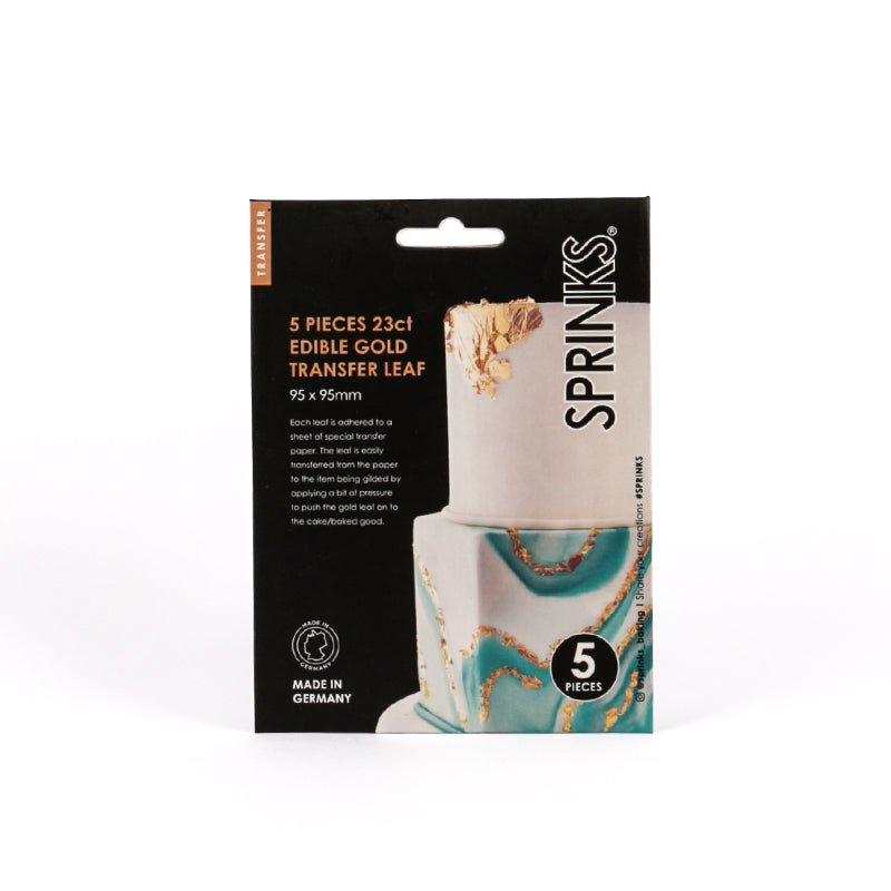 Sprinks - Edible Gold Leaf 23kt - TRANSFER - 5 sheets