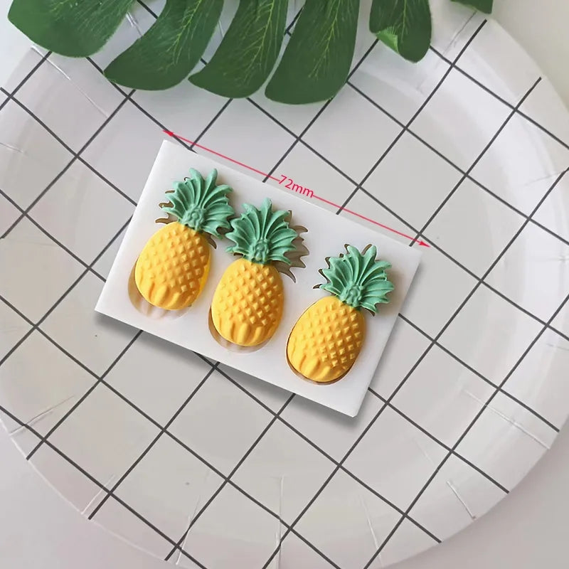 Silicone Mould - 3PC Pineapple - S297