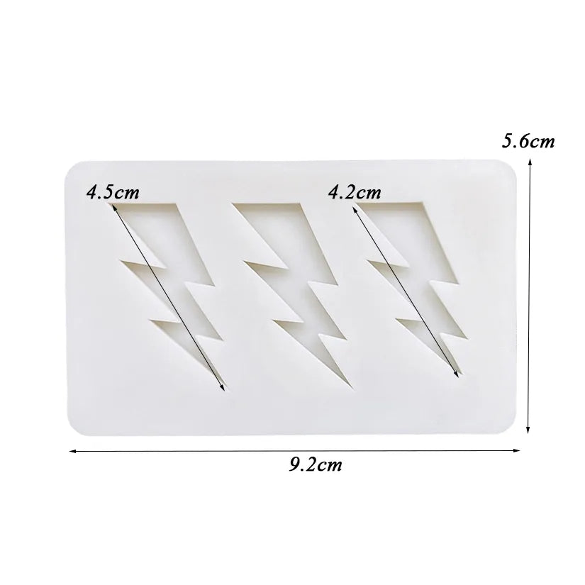 Silicone Mould - 3PC Lightning Strike - S536
