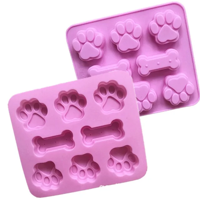 Dog Paw Print and Bone Silicone Mould - S502