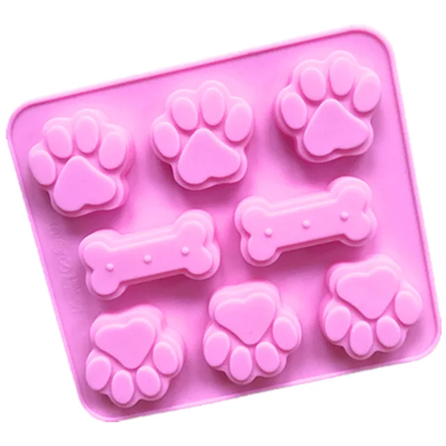 Dog Paw Print and Bone Silicone Mould - S502