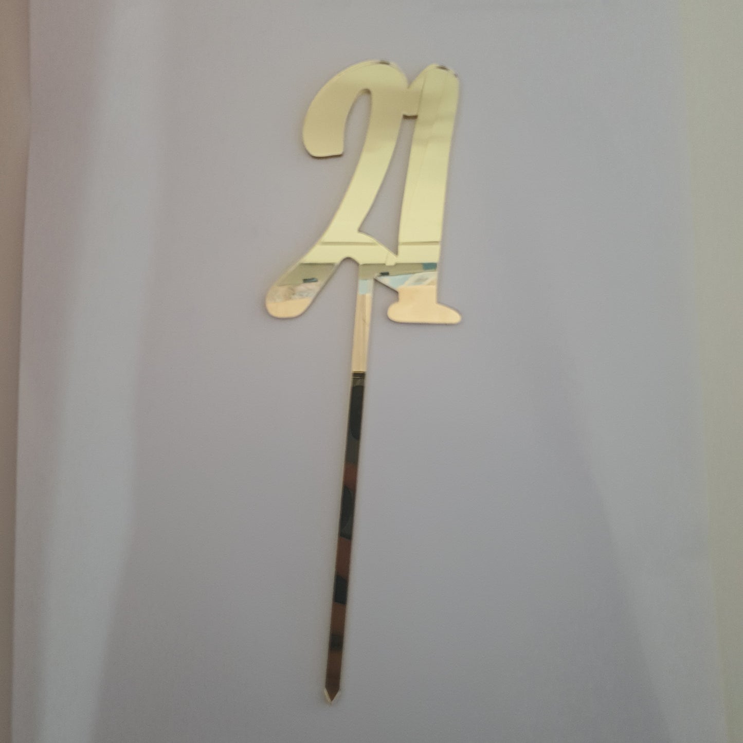 Acrylic Cake Topper - 21 - Gold.