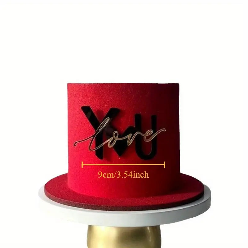 Love You Cake Topper Fropper - Black and Gold