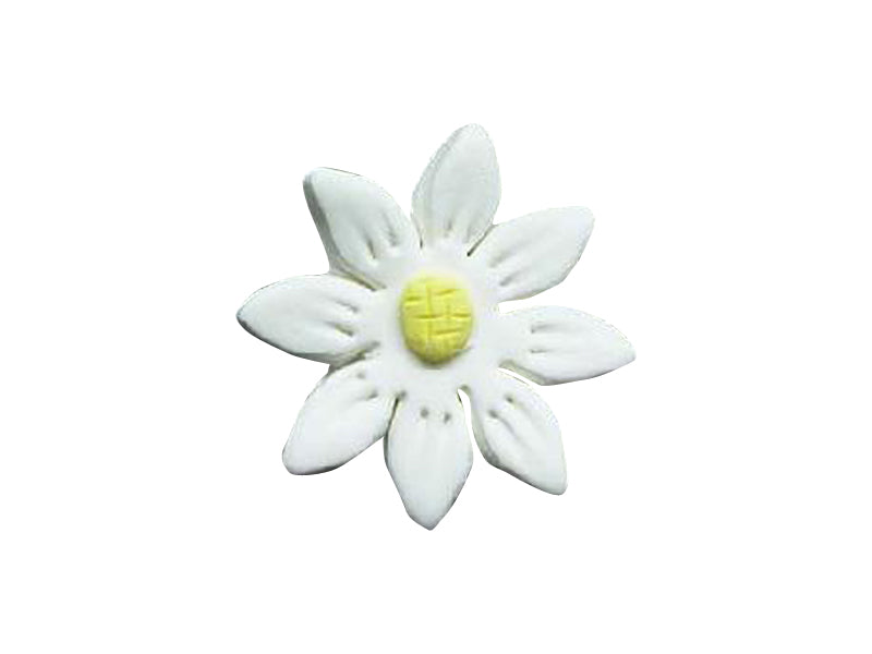 Handcrafted Sugar Decorations - Single Daisy White and Yellow