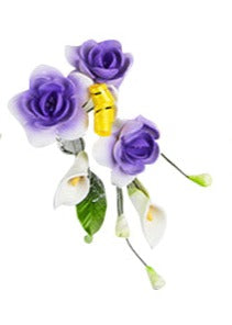 Handcrafted Sugar Flower - Spray - Purple.