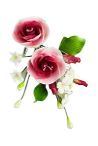 Handcrafted Sugar Flower - Spray - Red.