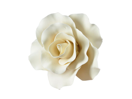 Sugar Flower - Single Rose - Large 8cm - Ivory