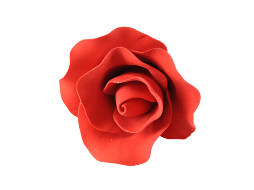 Sugar Flower - Single Rose - Medium - Red