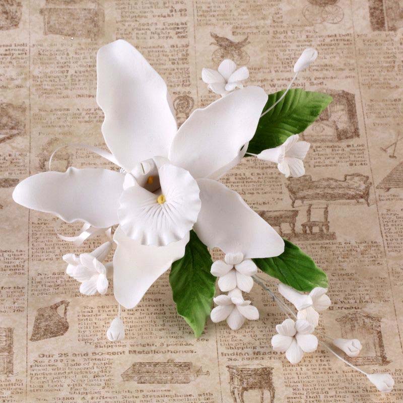 Handcrafted Sugar Flower - Cymbidium Orchid Spray - Small.