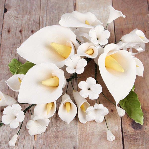Handcrafted Sugar Flower - Calla Lily Spray - Medium.