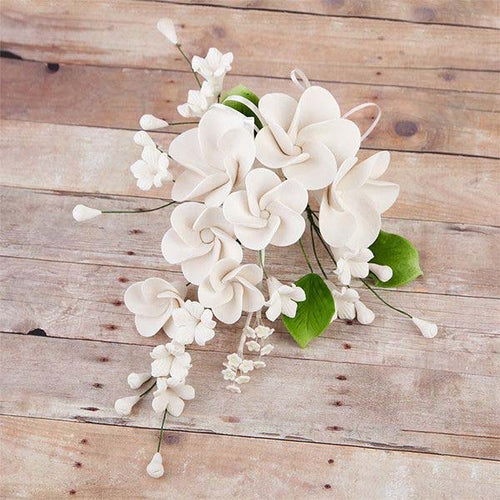 Sugar Flower - Frangipani Spray White
