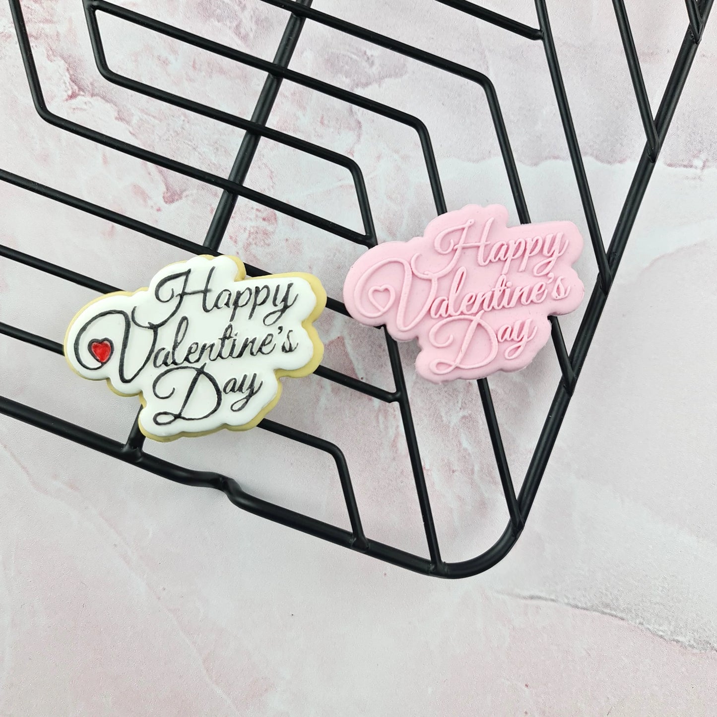 Custom Cookie Cutter - Happy Valentine's Day Cutter & Debosser Set