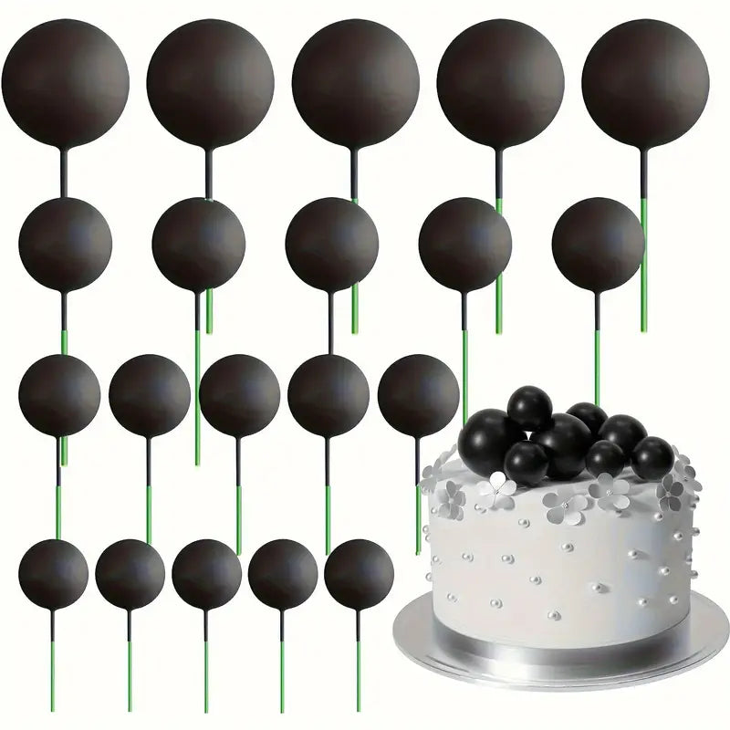 5PC Ball Topper - Black - Assorted Sizes.