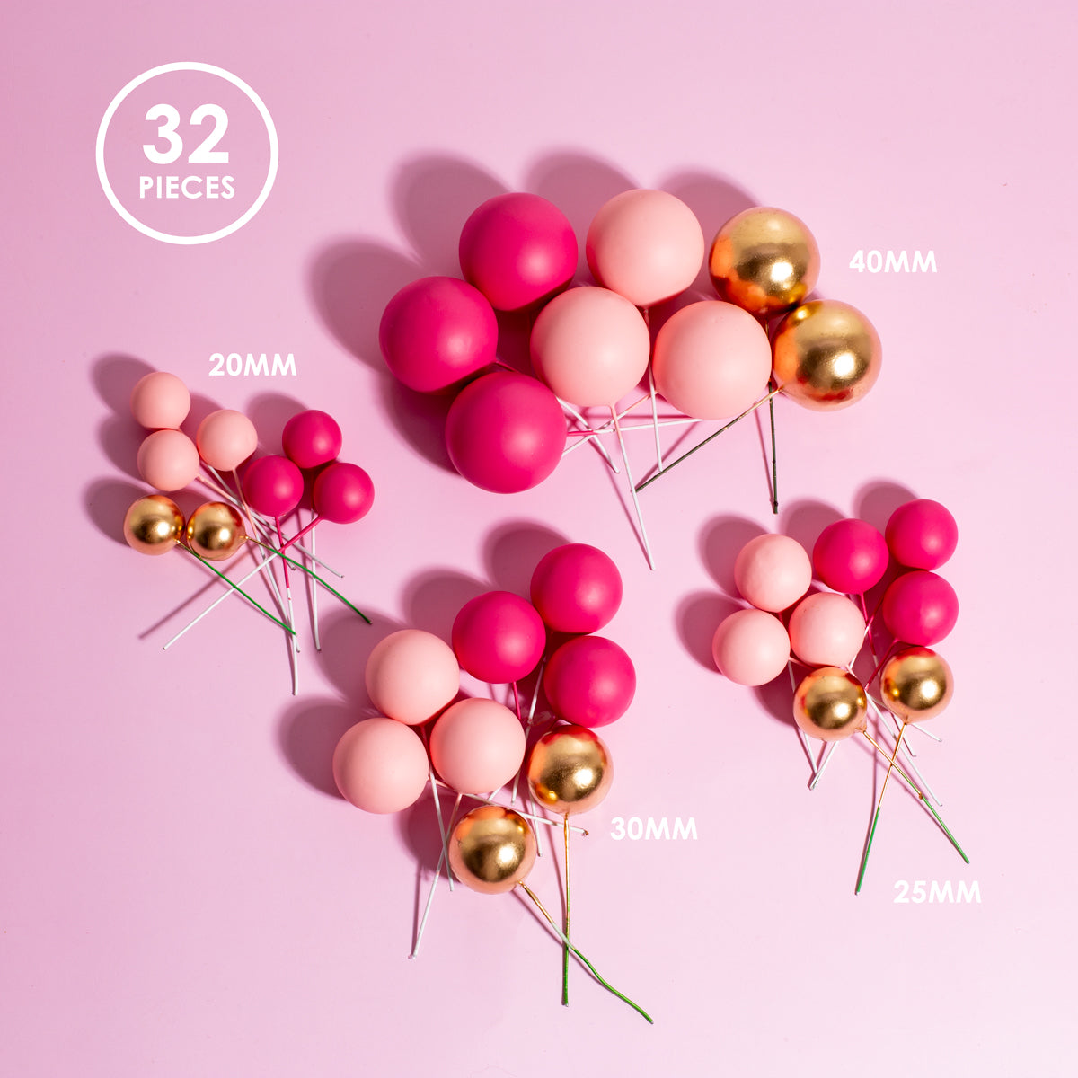 Sprinks - 32PC Assorted Foam Cake Decorating Balls