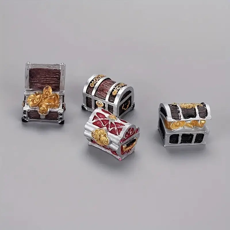 4PC Treasure Chest Figurine Set