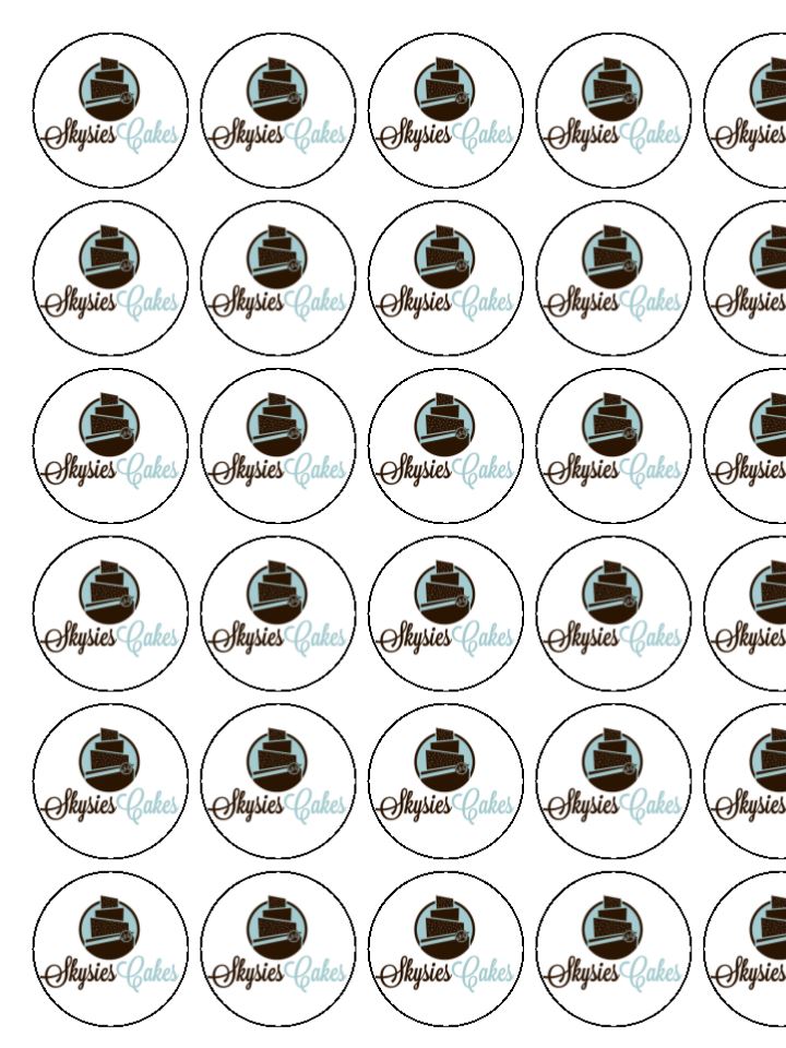 Custom Edible Image Print - 30x3cm Mini Cupcake Rounds - Several Images per sheet