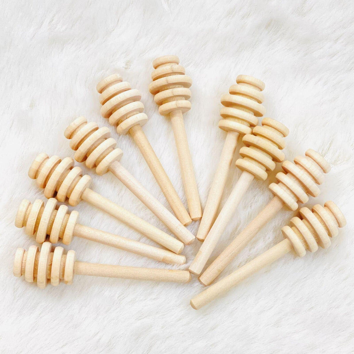 Mini Wooden Honey Dipper - 10Pk - 6.8x2cm