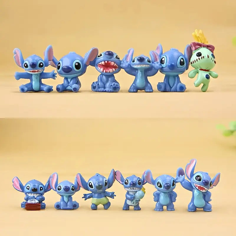 12PC Stitch Figurine Cake Toppers