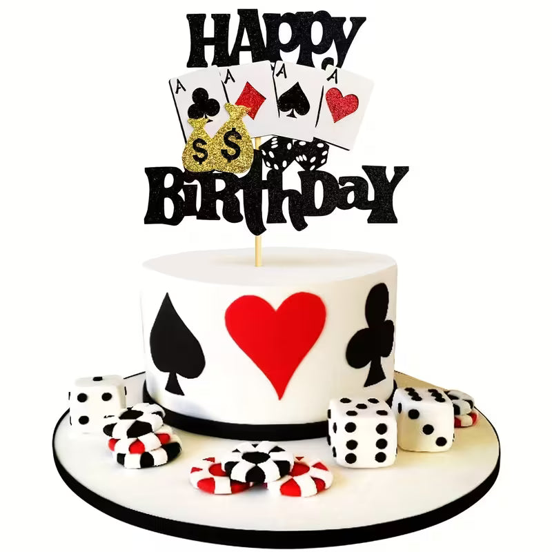 1pc Poker Happy Birthday Cardstock