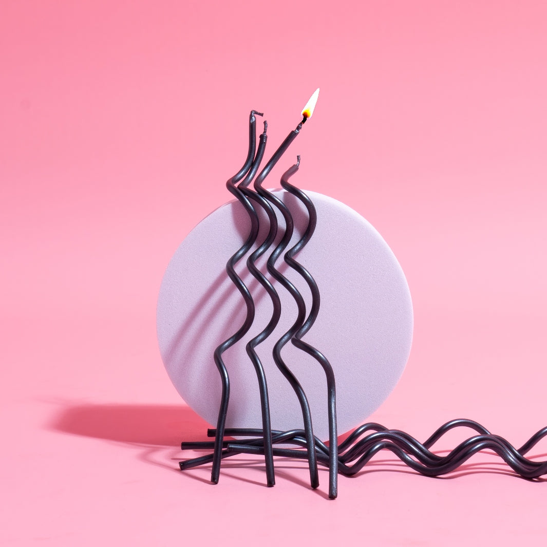 Cake & Candle - 16PK - 13cm Swirly Cake Candles - Assorted Colours..