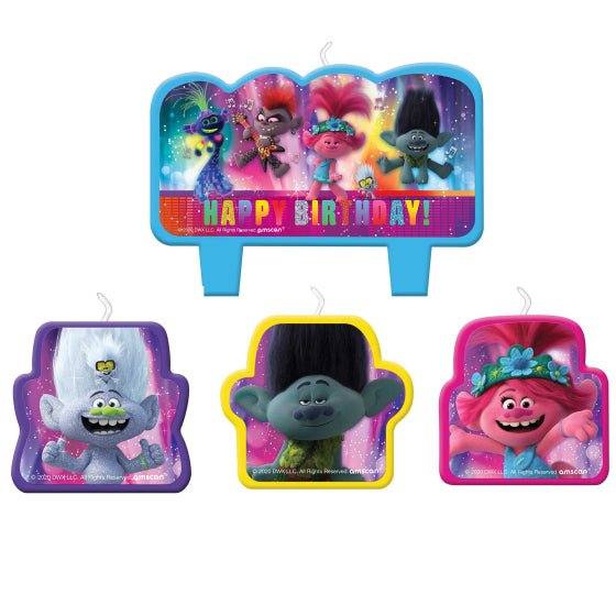 Trolls World Tour Birthday Candle Set.