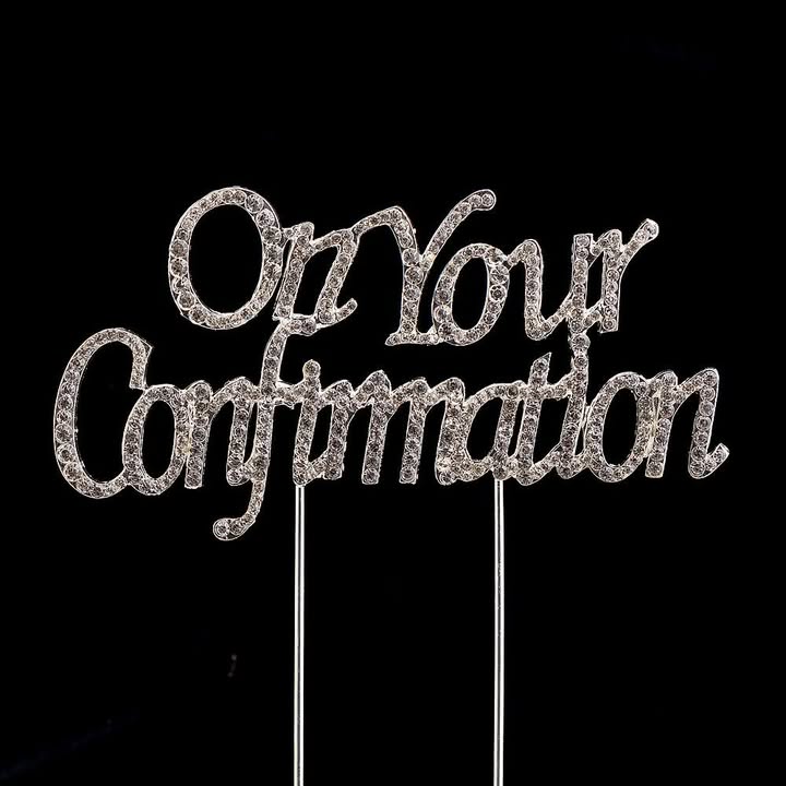 On Your Confirmation Cake Topper- Silver