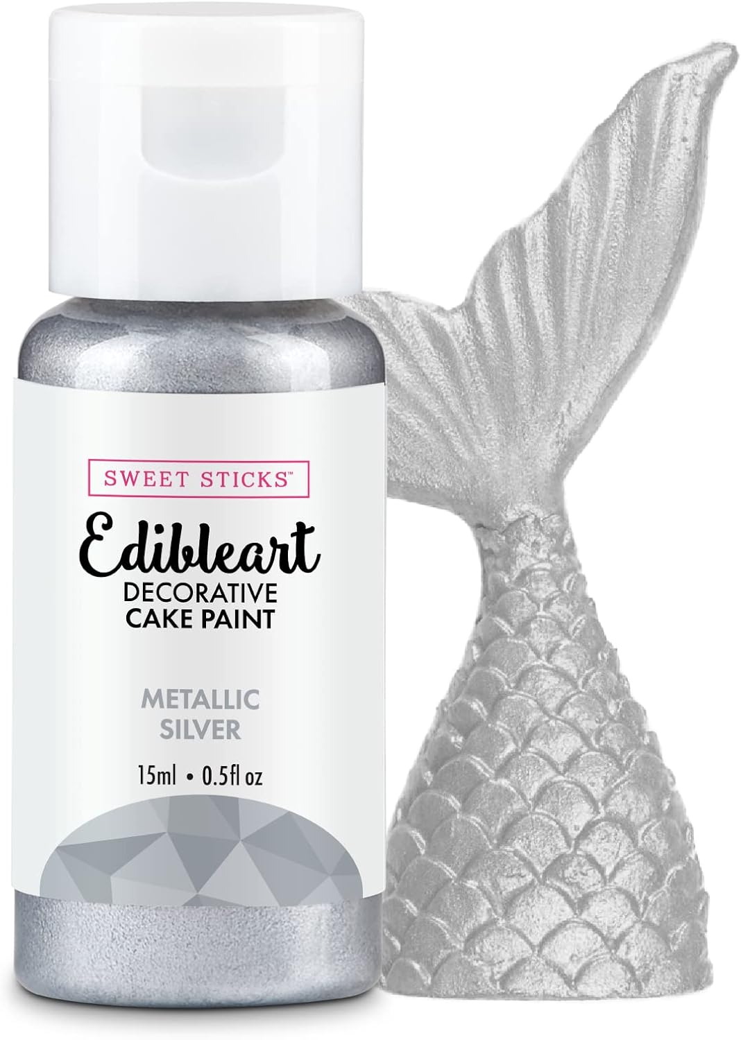 Sweet Sticks Edible Paint - Metallic Silver - 15ml