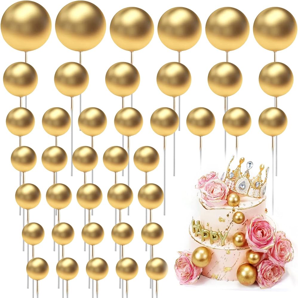5PC Ball Topper - Gold - Assorted Sizes.
