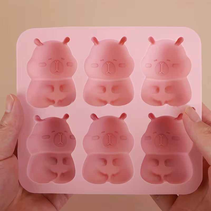1Pc - 6 Hole Capybara Silicone Mould