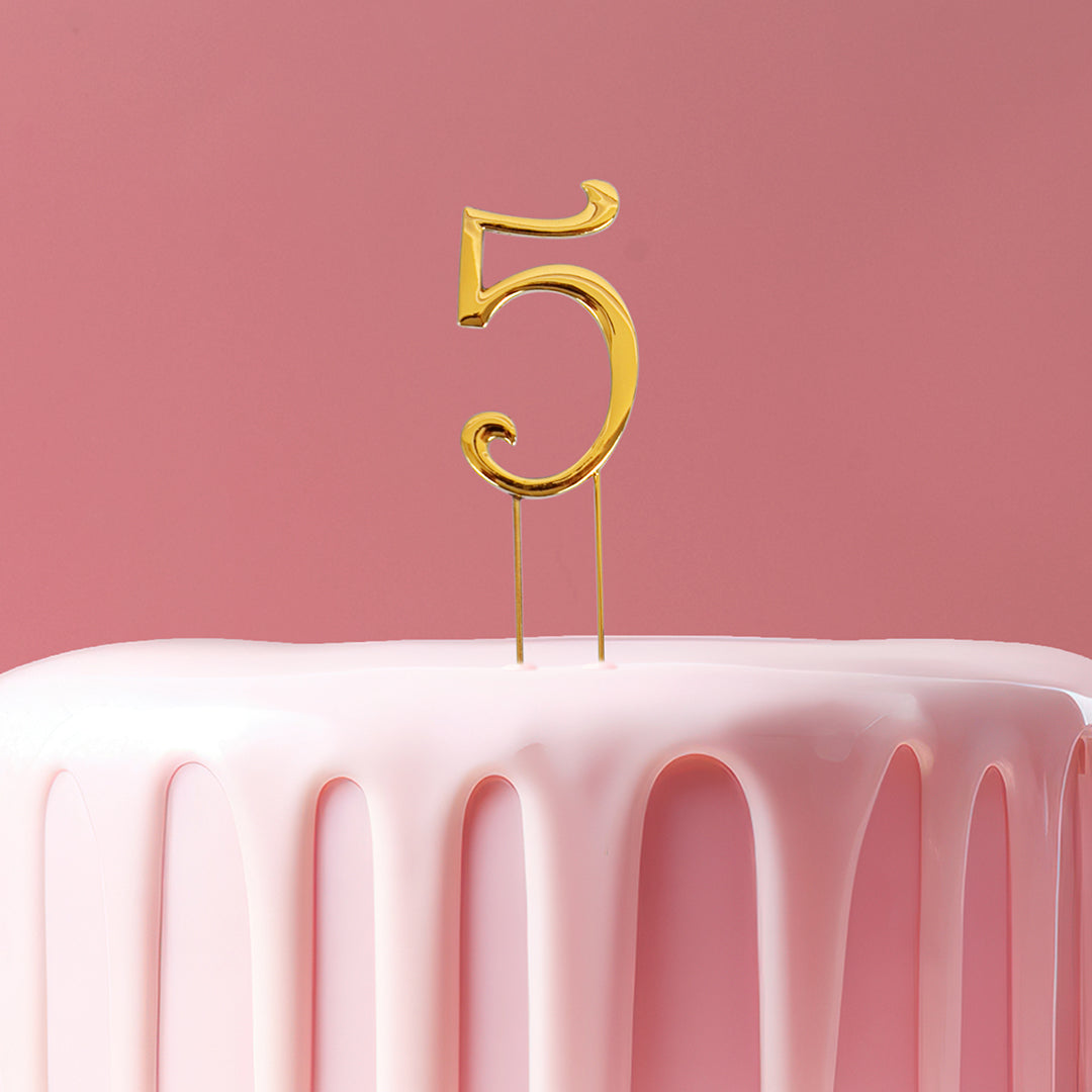 Cake & Candle Topper - 5 - Gold
