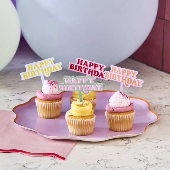 Hootyballoo - Happy Birthday Food Picks - 12pk