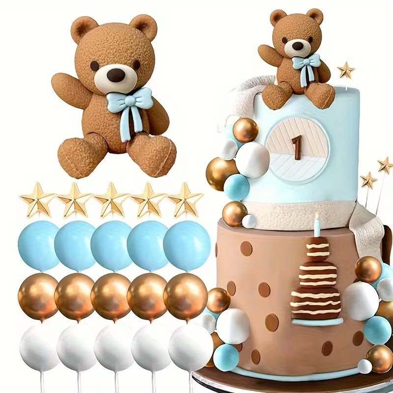 21PC Blue Bear / Ball Decorating Kit