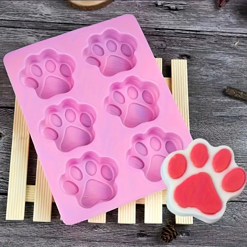 6PC Cat Paw Prints Silicone Mould S680
