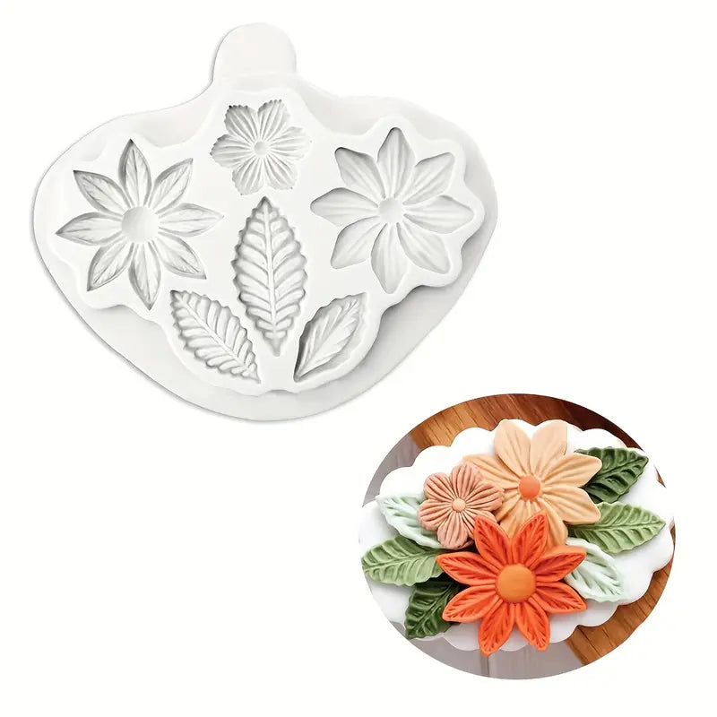 Tropical Flowers / Leaves Silicone Mould S668
