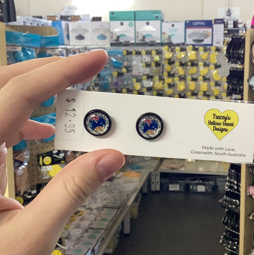 Tracey's Yellow Heart Designs - Australia Dome Earring