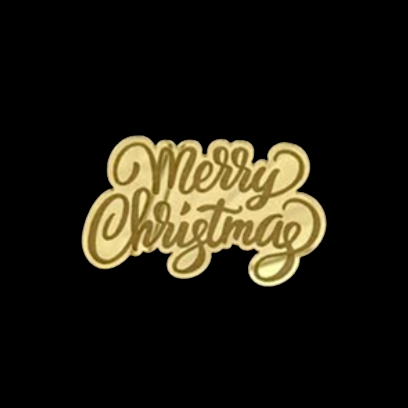 Merry Christmas Plaque 5pk - Gold