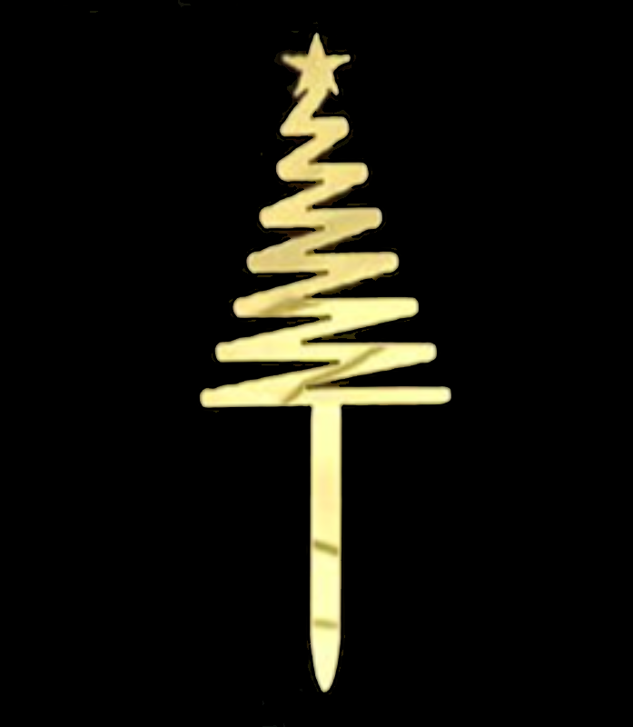 Christmas Tree Cake Picks 10pk - Gold