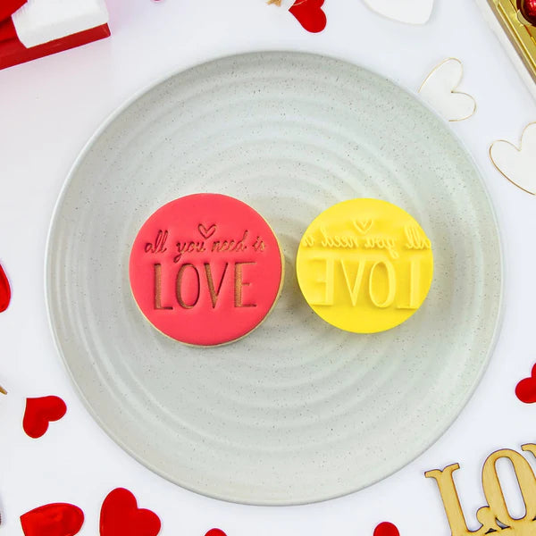 Custom Cookie Cutters Embosser - All you need is love.