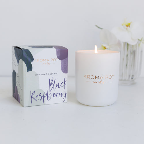 Aroma Pot Classic scented soy candle | Black Raspberry | 50+hrs