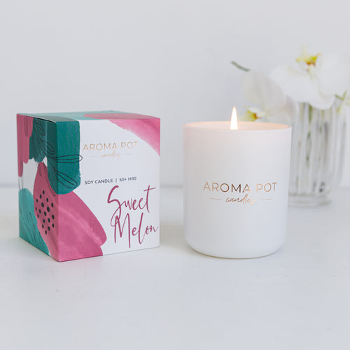 Aroma Pot Classic scented soy candle | Sweet Melon | 50+hrs