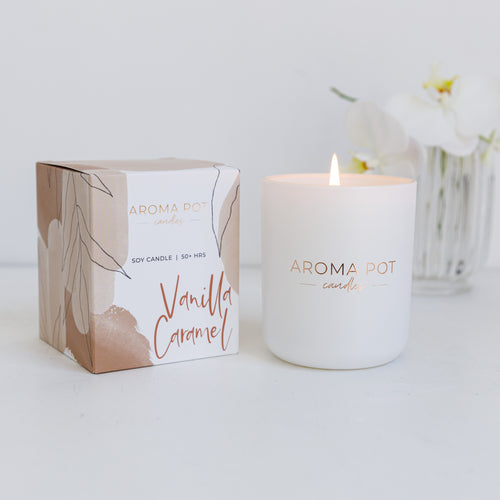 Aroma Pot Classic scented soy candle | Vanilla Caramel | 50+hrs