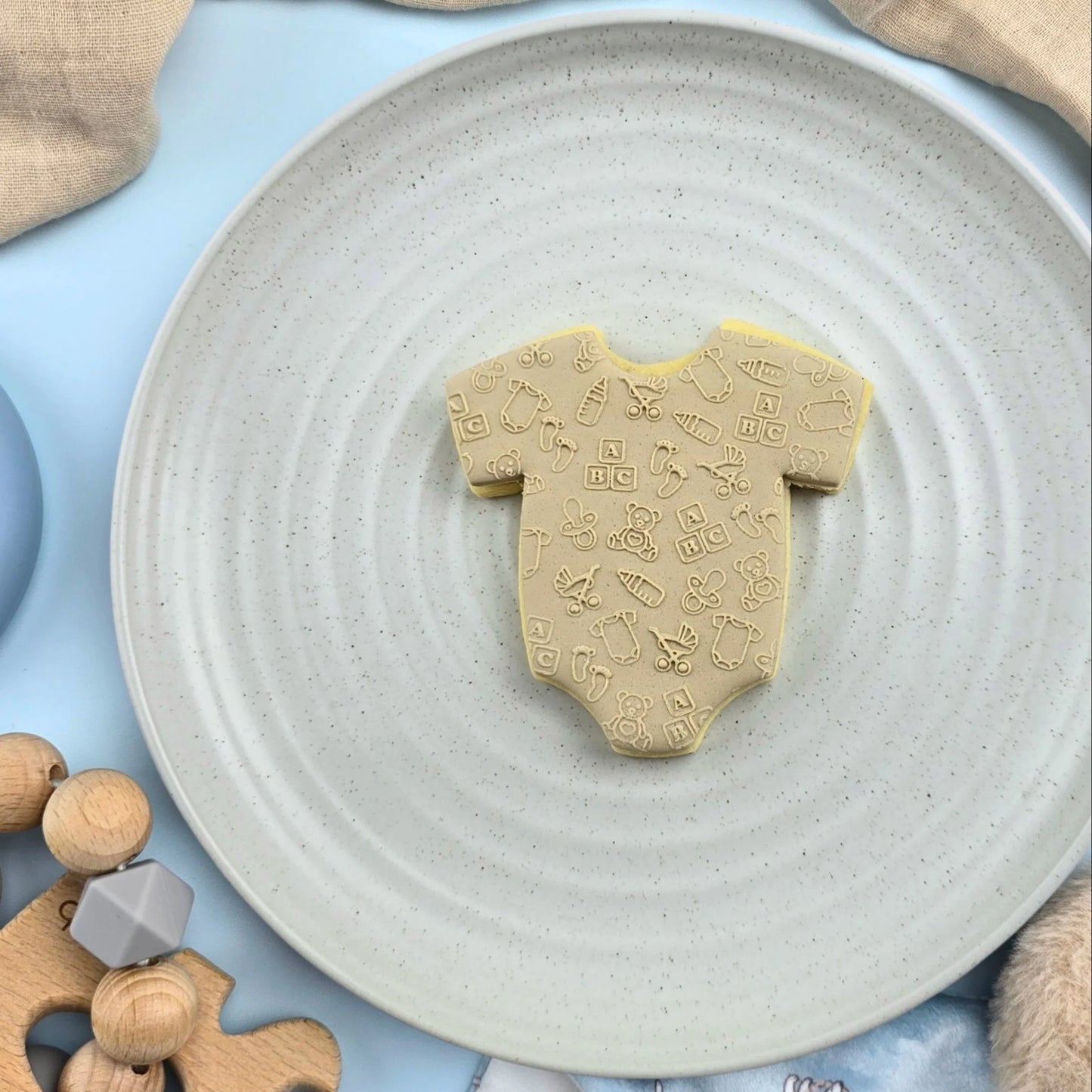 Custom Cookie Cutter - Baby Pattern Plate - Debosser