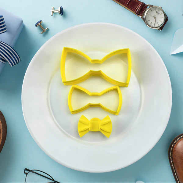 Custom Cookie Cutters 3D Embosser and Cutter Set - Bow Tie / Emma Bow.
