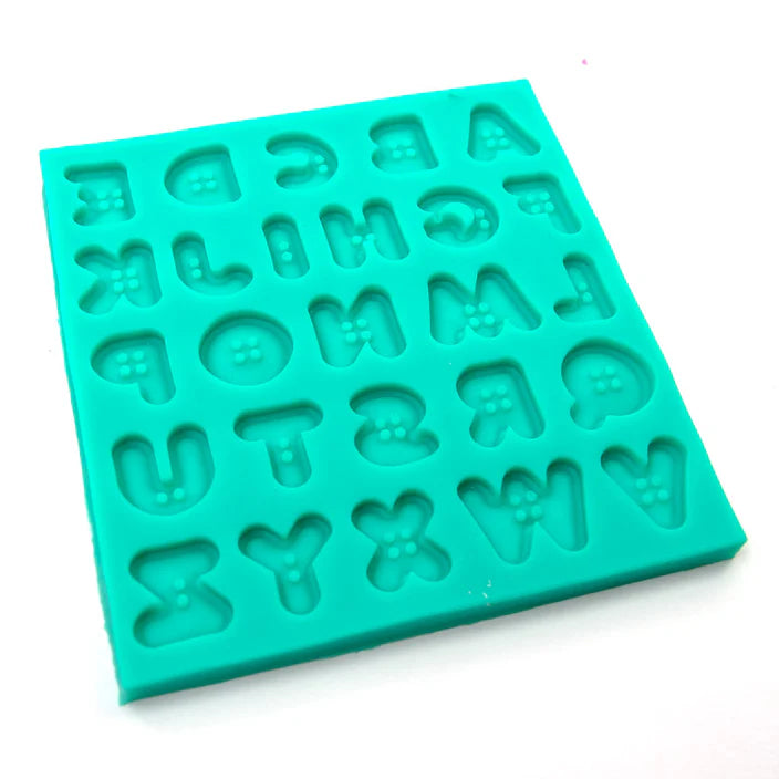 Silicone Mould - Button Alphabet Font - S554
