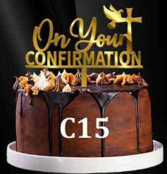 Acrylic Cake Topper - On Your Confirmation V2 - Gold