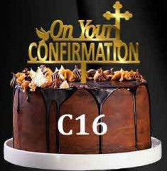 Acrylic Cake Topper - On Your Confirmation V3 - Gold