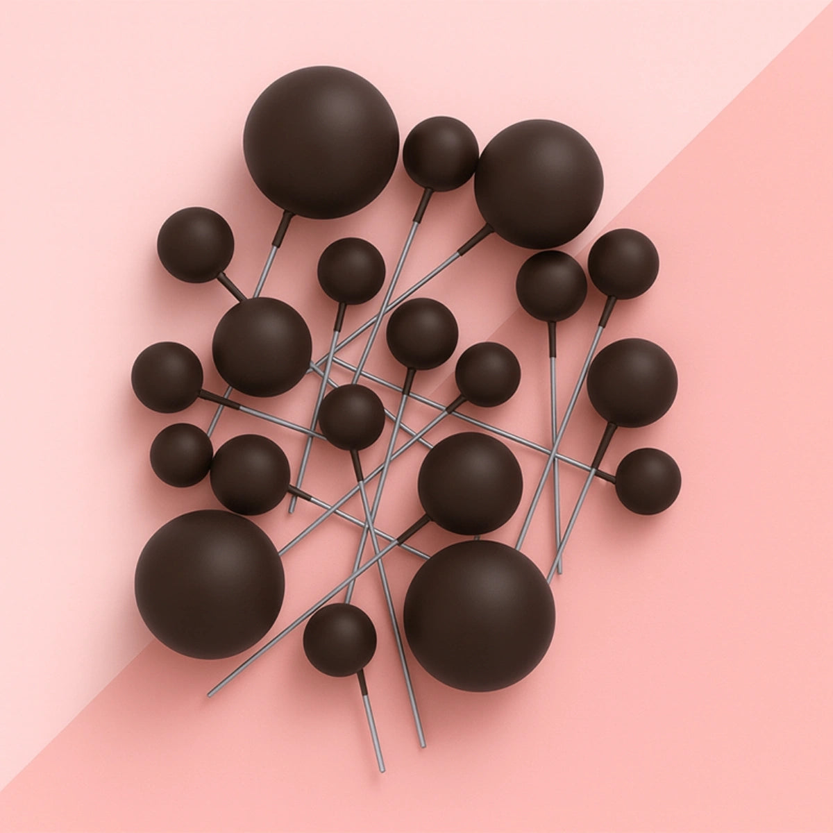 Iconic - Chocolate Brown - Matte Ball Toppers - 20PCS