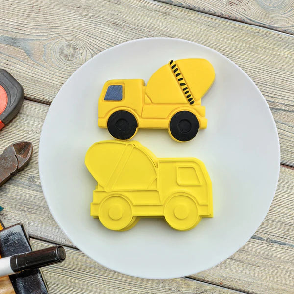 Custom Cookie Cutter - Cement Truck Cutter and Embosser Set.